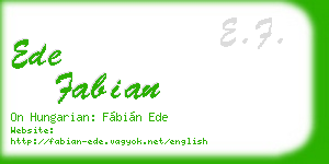 ede fabian business card